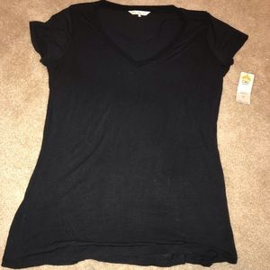 Black Strappy X Neck Top